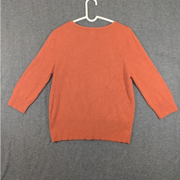 Nue Options Essentials Womens Button Up Cardigan Pumpkin Orange Size L - Picture 2 of 7